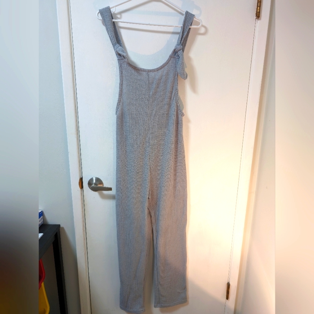 La Vie En Rose Textured Tie Strap Jumpsuit